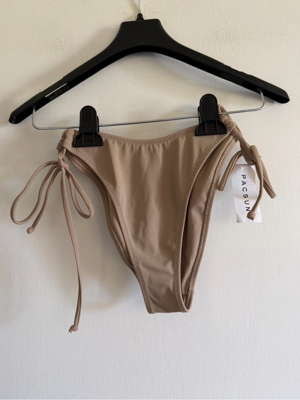 NWT Pacsun LA Hearts Tan Mocha Classic Side Tie Cheeky Bikini Bottoms size S